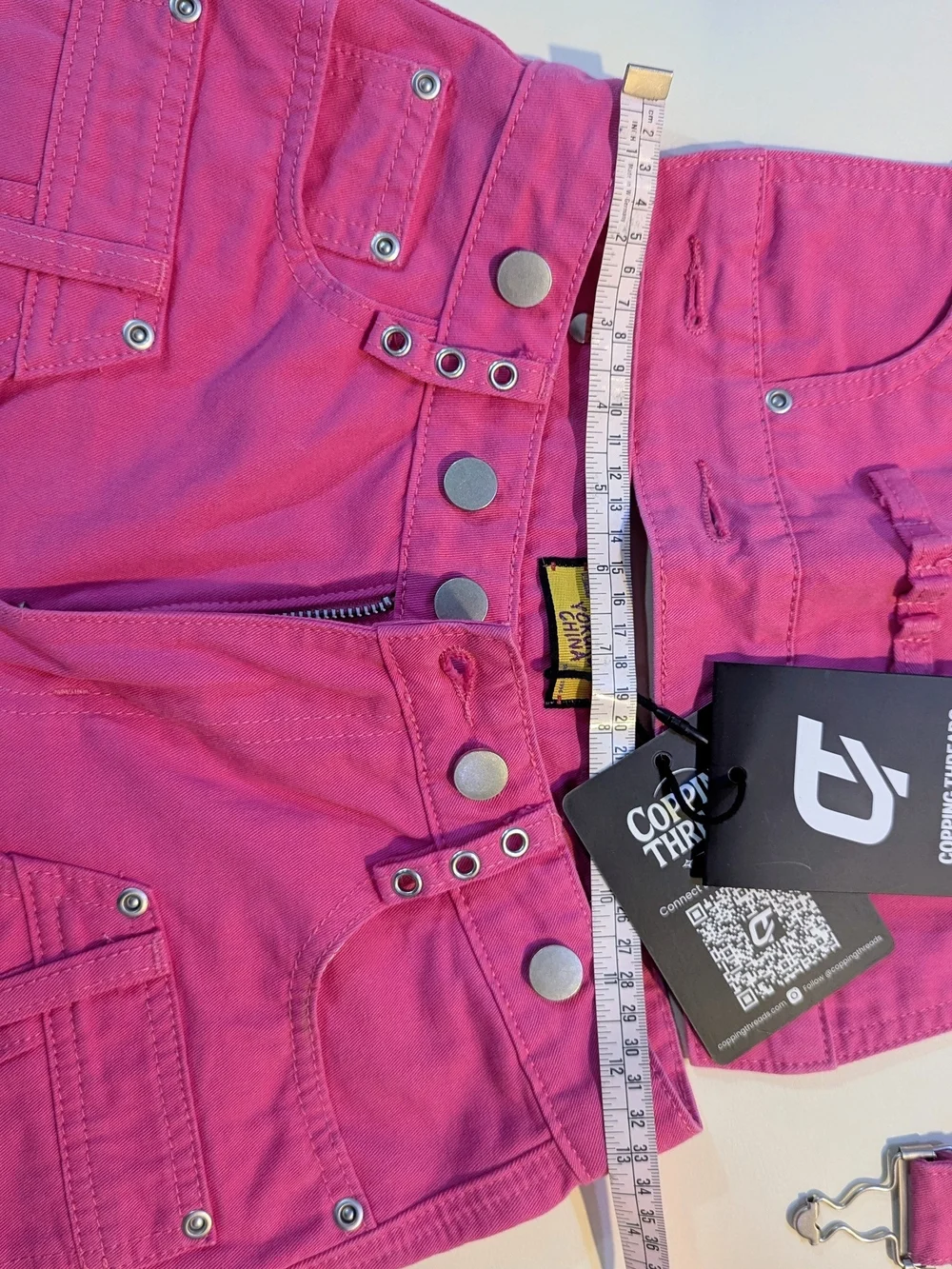CoppingThreads Hot Pink Denim Short Utility Overalls